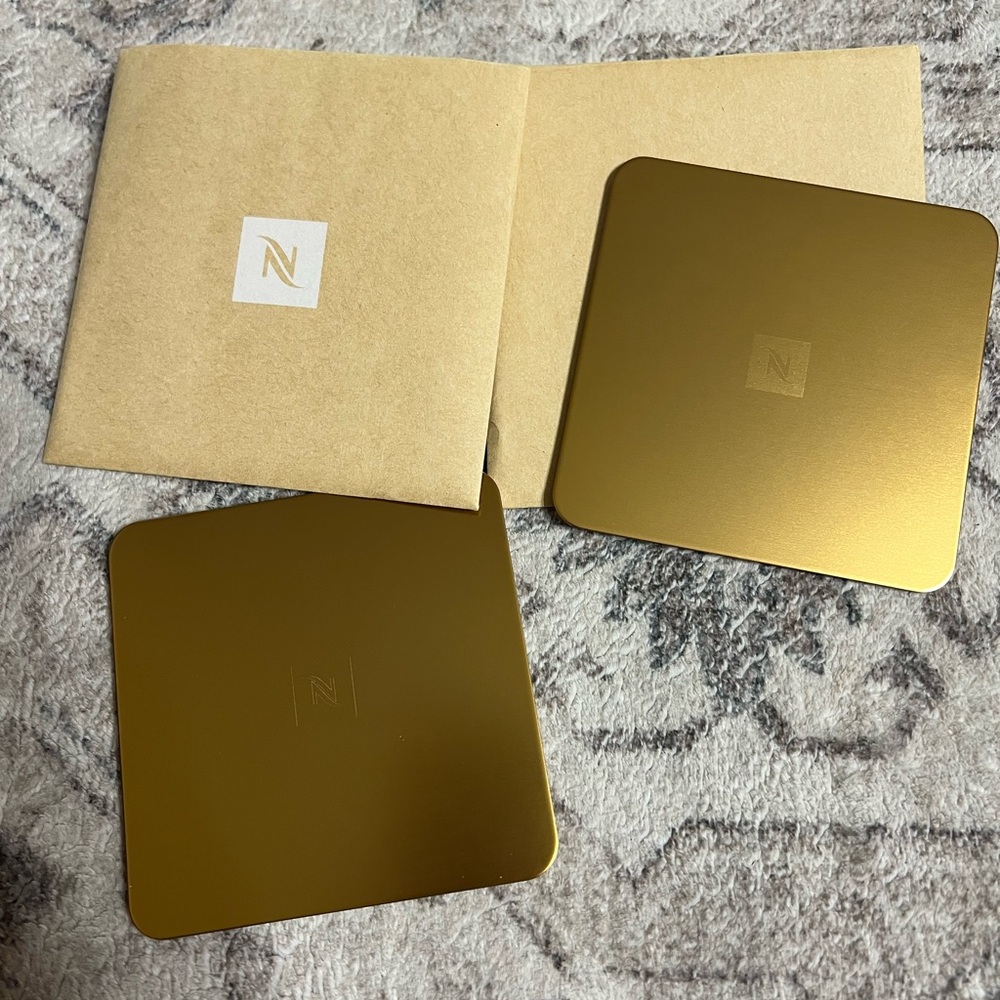 Nespresso Set of 2 Gold Coasters